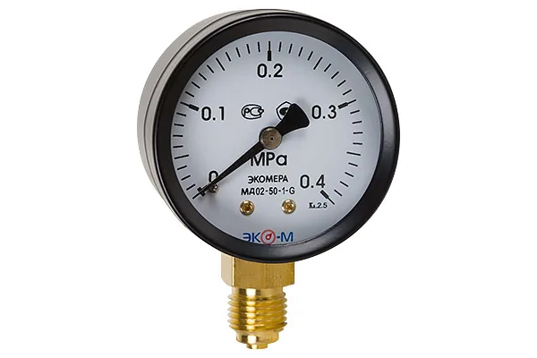 Манометр ЭКОМЕРА МД02-50 мм 0...0.4 МПа G1\4