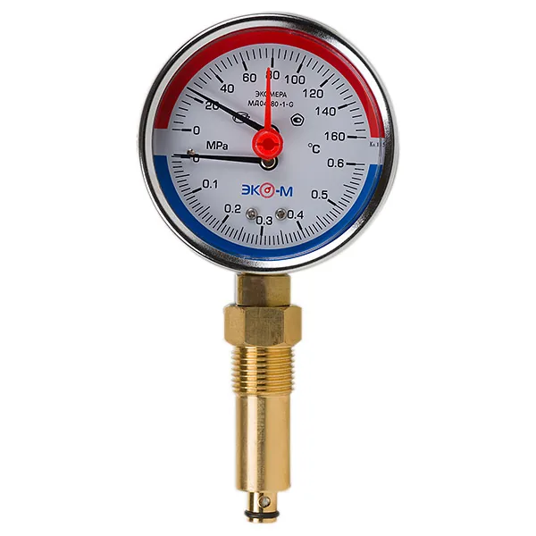 Термоманометр МД04-80 мм 0...0.6 МПа 0...120 °С G1\4 L=40