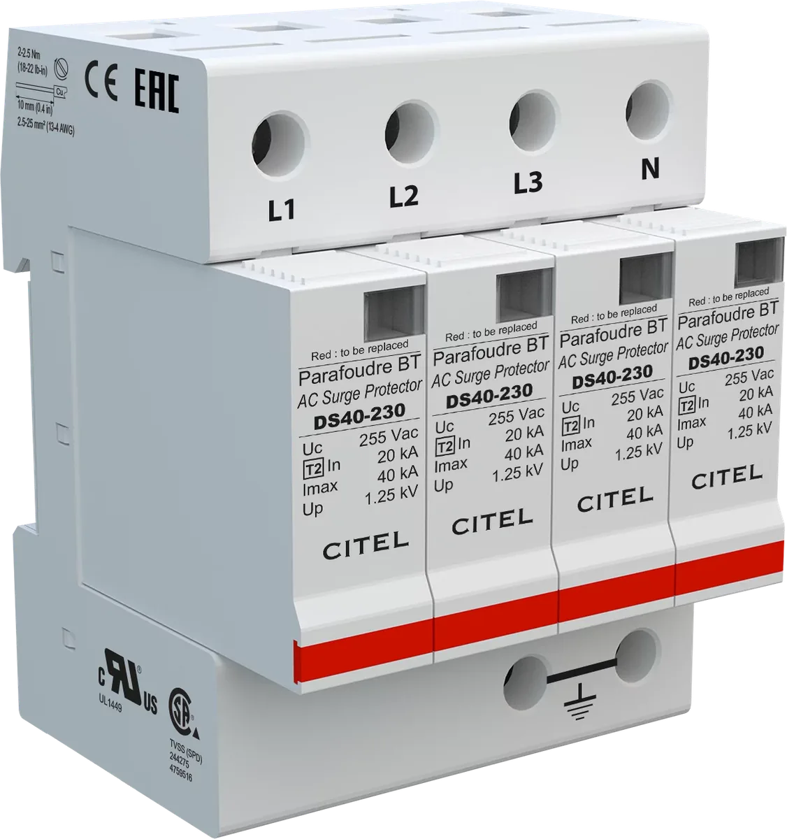 Устройство защиты от импульсных перенапряжений Citel DS44-230 (461502), тип 2