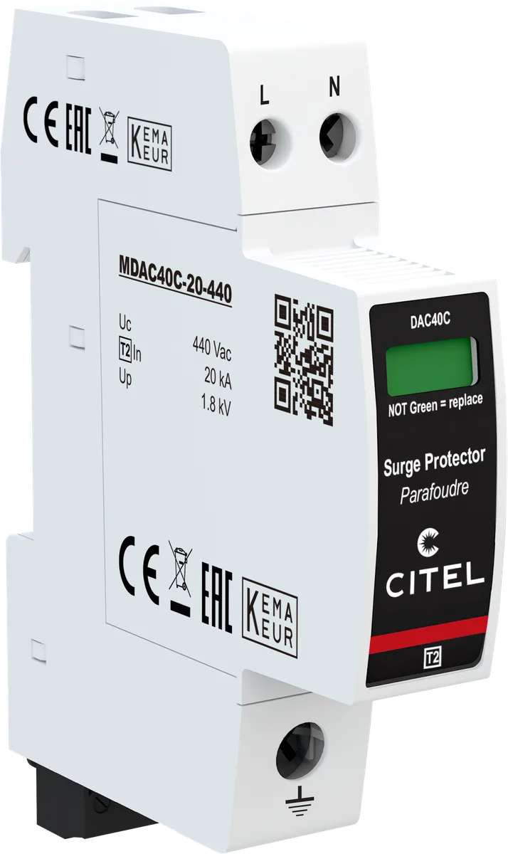Устройство защиты от импульсных перенапряжений Citel DAC40CS-20-440 (821510421), тип 2