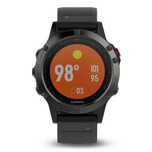 Смарт-часы Garmin Fenix 5 Sapphire чёрные с чёрным ремешком и HRM-Tri