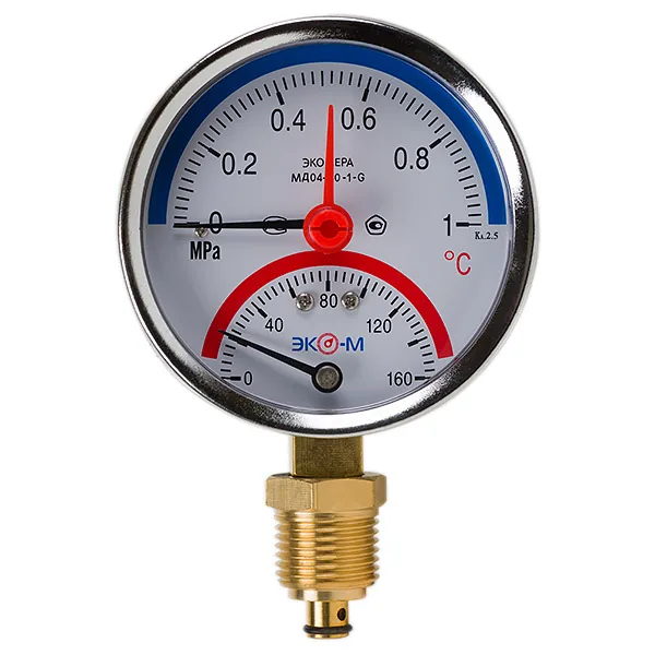 Термоманометр Экомера МД04-80 мм 0...1 МПа 0...160 °С G1\4