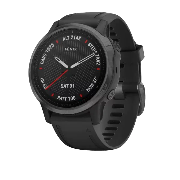 Смарт-часы Garmin Fenix 6S Sapphire серые DLC с черным рем