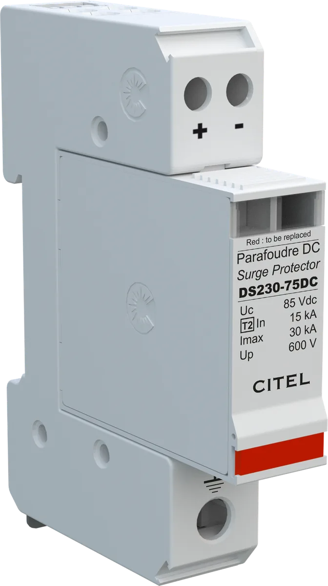 Устройство защиты от импульсных перенапряжений Citel DS230-75DC (390601), 2-полюсный, защита сети 75В постоянного тока