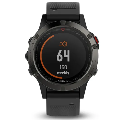 Смарт-часы Garmin Fenix 5 Sapphire чёрные с чёрным ремешком