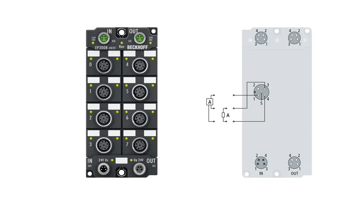 Блок EtherCAT Beckhoff EP2008-0022
