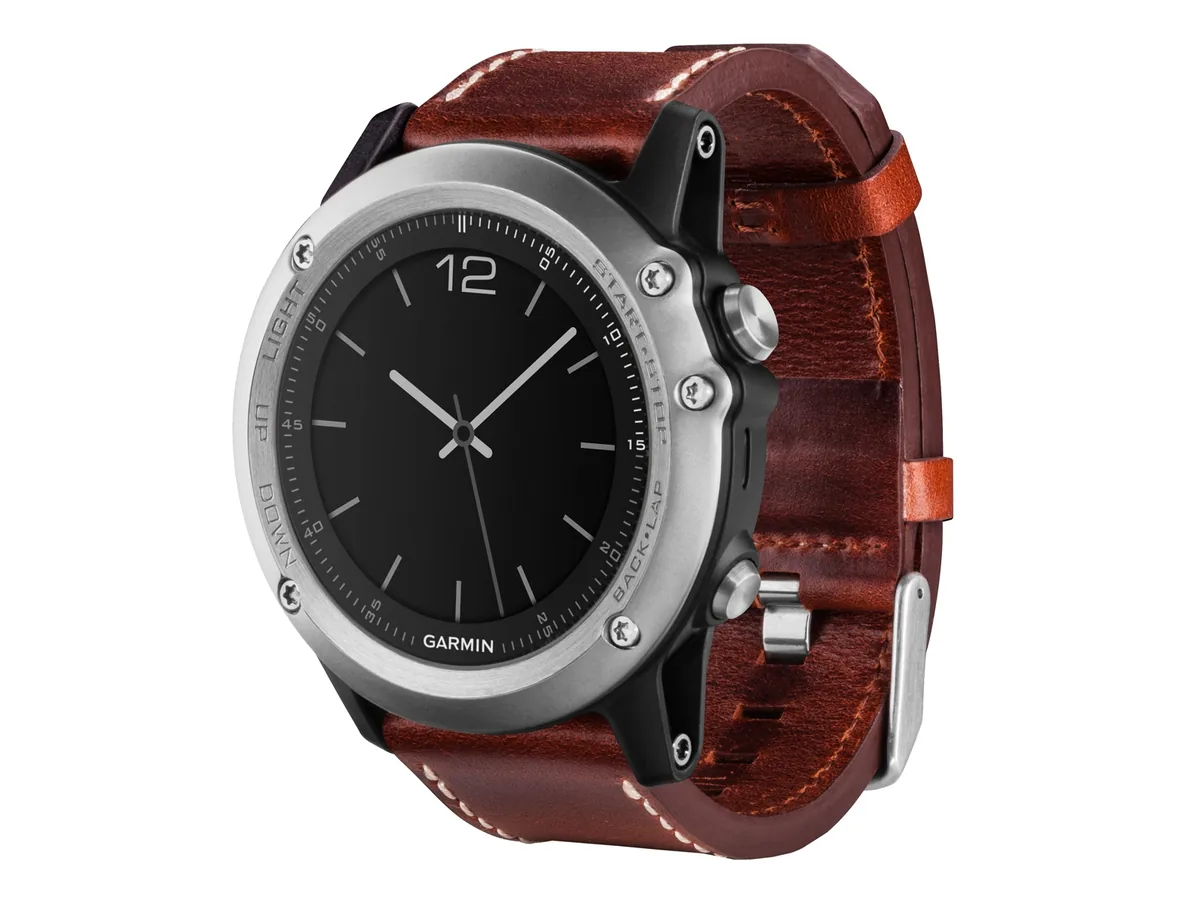 Смарт-часы Garmin Fenix 3 Sapphire Silver с кожаным ремешком