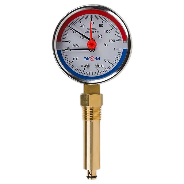 Термоманометр Экомера МД04-80 мм 0...1 МПа 0...120 °С G1\4 L=60