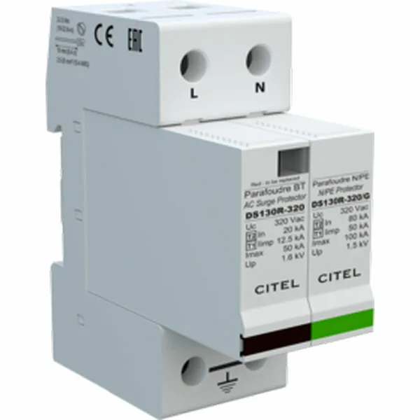 Устройство защиты от импульсных перенапряжений Citel DS132R-320/G (571922), тип 1+2