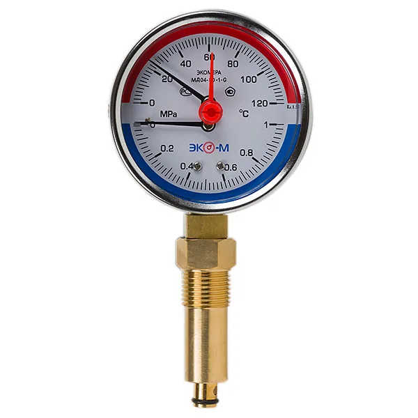 Термоманометр Экомера МД04-80 мм 0...1 МПа 0...120 °С G1\4 L=40