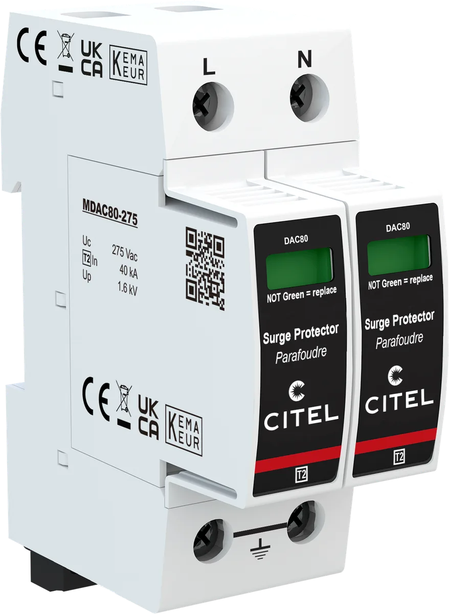 Устройство защиты от импульсных перенапряжений Citel DAC80S-20-275 (821210222), тип 2, Imax 80 кА