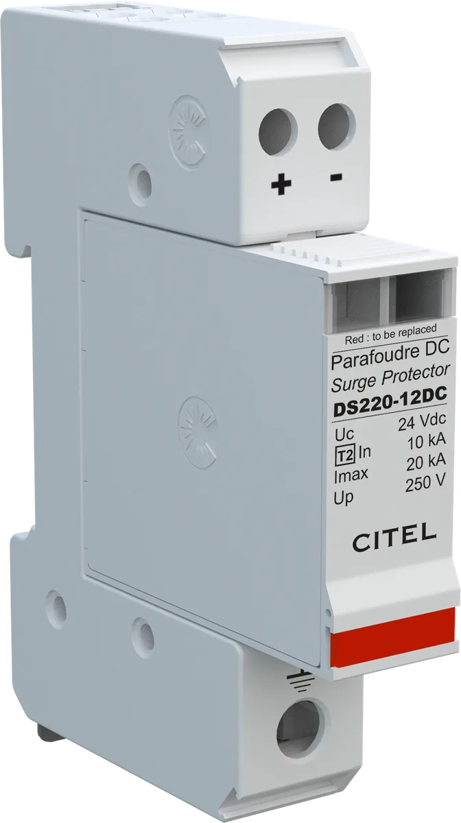 Устройство защиты от импульсных перенапряжений Citel DS220-12DC (390101), 2-полюсный, защита сети 12В постоянного тока
