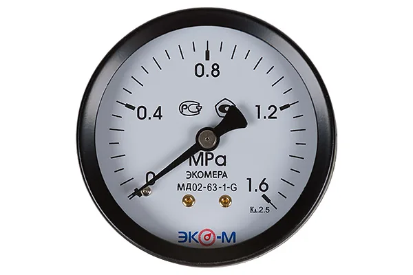 Манометр ЭКОМЕРА МД02-63 мм 0...1.6 МПа G1\4 Осевой