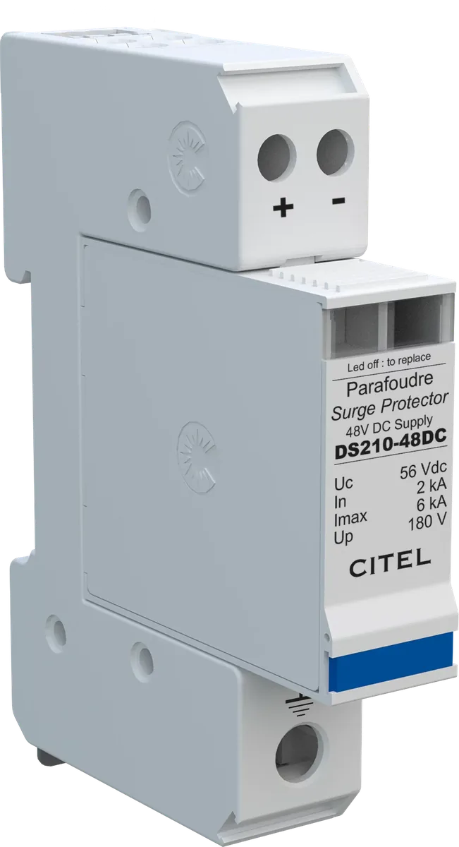 Устройство защиты от импульсных перенапряжений Citel DS210-48DC (440401), 2-полюсный, защита сети 48В постоянного тока