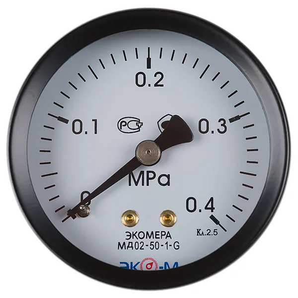 Манометр ЭКОМЕРА МД02-50 мм 0...0.4 МПа G1\4 Осевой