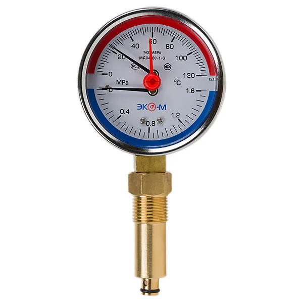 Термоманометр МД04-80 мм 0...1.6 МПа 0...120 °С G1\4 L=40