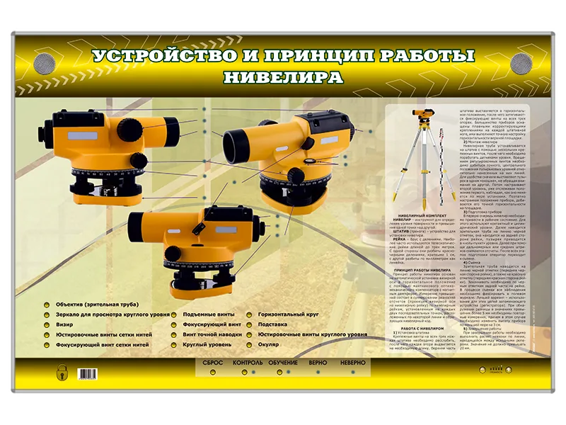 Стенд Зарница устройство и принцип работы нивелира