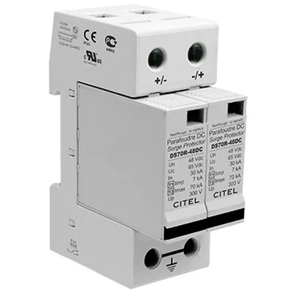Устройство защиты от импульсных перенапряжений Citel DS72R-48DC (492101), защита сети 48В постоянного тока, 2 полюса