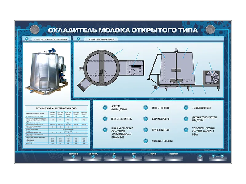 Стенд Зарница охладитель молока открытого типа